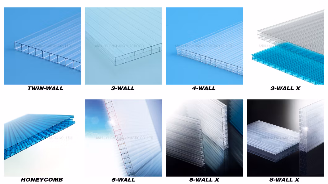 UV Protected Twin Wall Polycarbonate Hollow PC Sheet