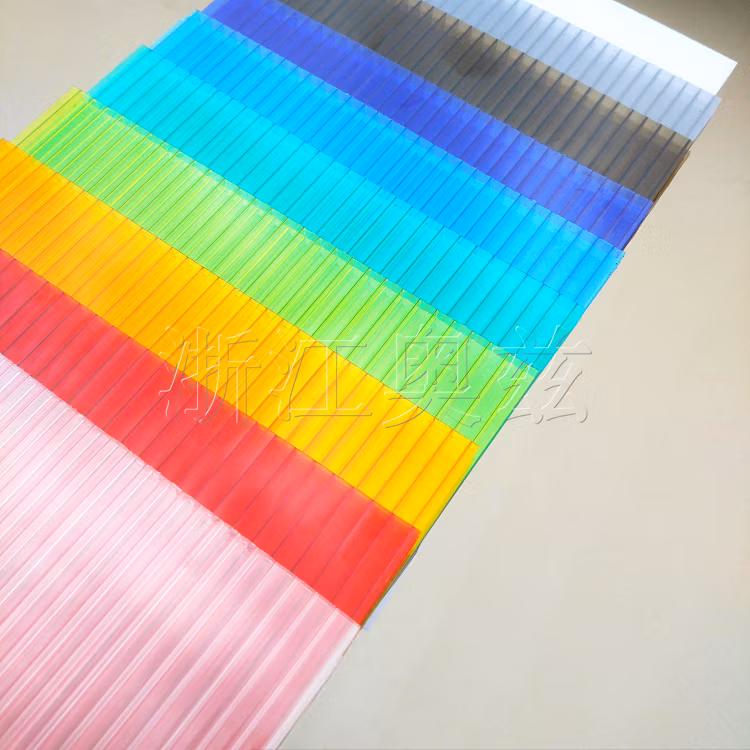 Aoci UV-Coated High Quality Bayer Two-Layer Hollow Polycarbonate Roofing Sheet