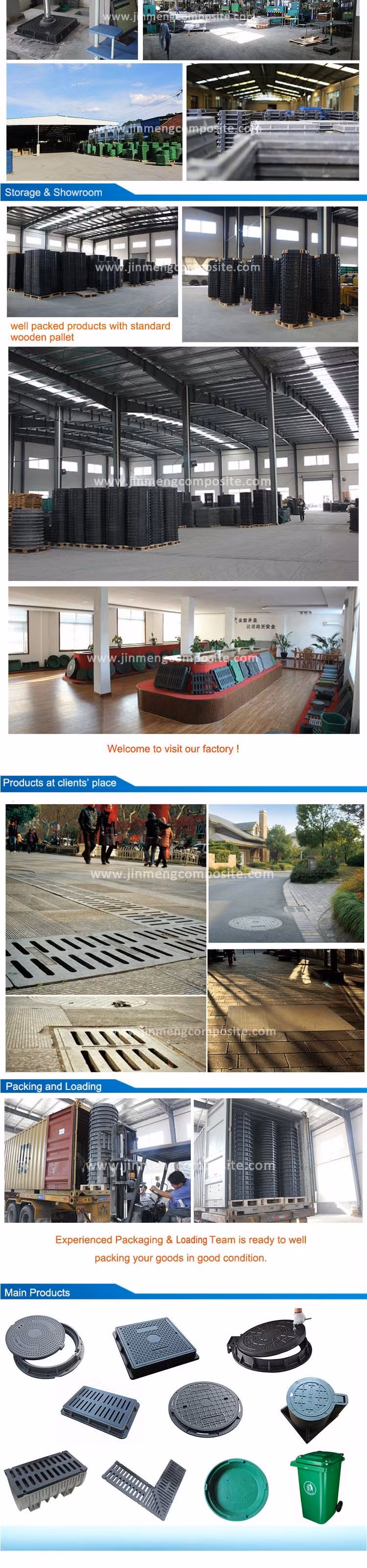 En124 Plastic Sewer Cover / FRP Reinforced Plastic Manhole Cover/ Compound Manhole Lid