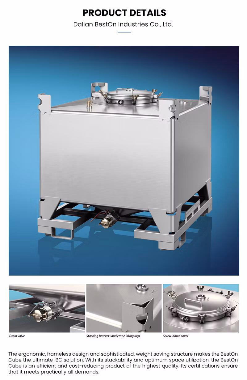 1000L Stainless Steel Structure Design IBC Fuel Storage Tank