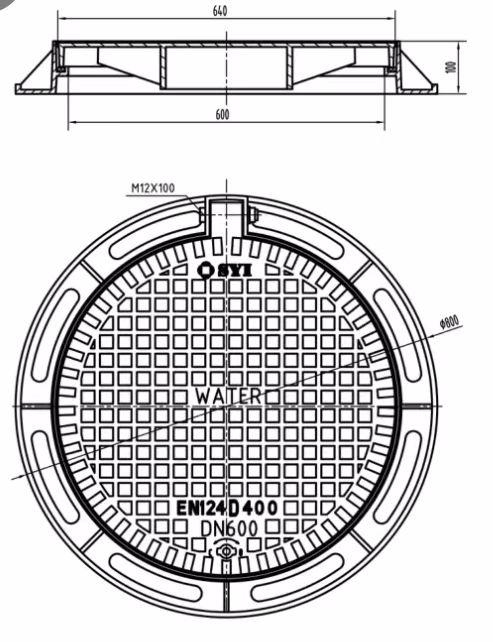Factory Outlet C/O 600mm Round Ductile Iron Cover and Frame with Carbon Steel Lock