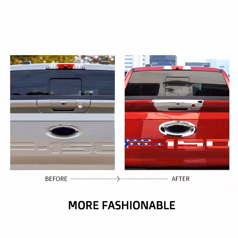with Camera Hole ABS Plastic Chrome Tailgate Rear Door Handle Bowl Cover for Ford F150 F-150 2021