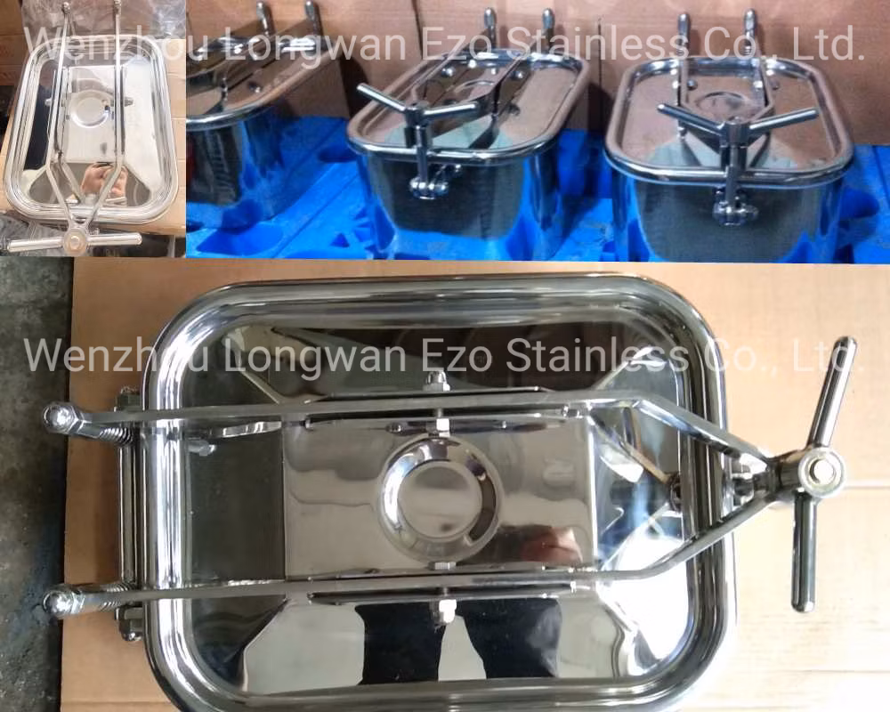 Stainless Steel Sanitary Rectangular Outward Tank Hatch Manhole with EPDM Gasket