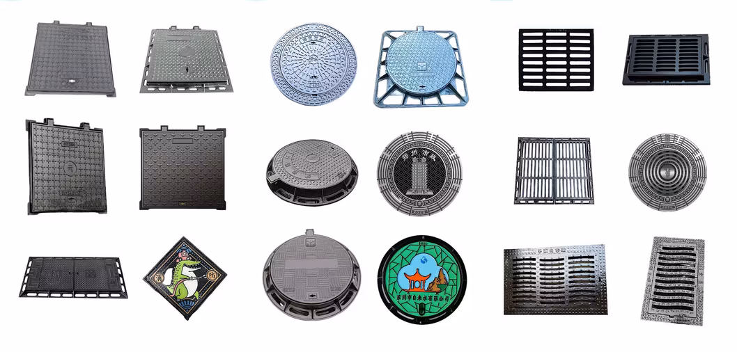 Factory Cheap Price Manhole Cover Fiberglass Plastic Rectangular Round Manhole Composite Manhole Cover for Road A15 B125 C250 D400