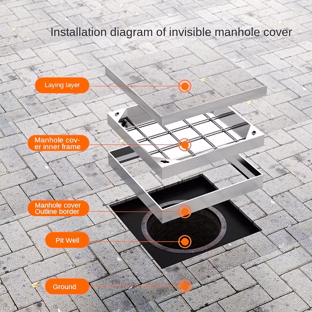 Custom Built-in Galvanised Steel Manhole Covers