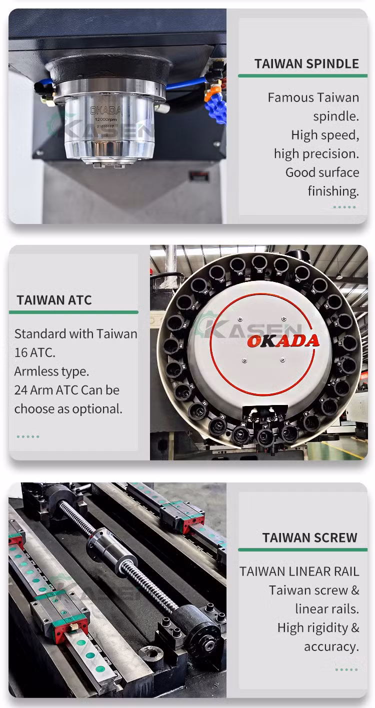 China 3axis 4axis Aluminum CNC Milling Machine Heavy Duty Metal Vmc Machine Machining Center
