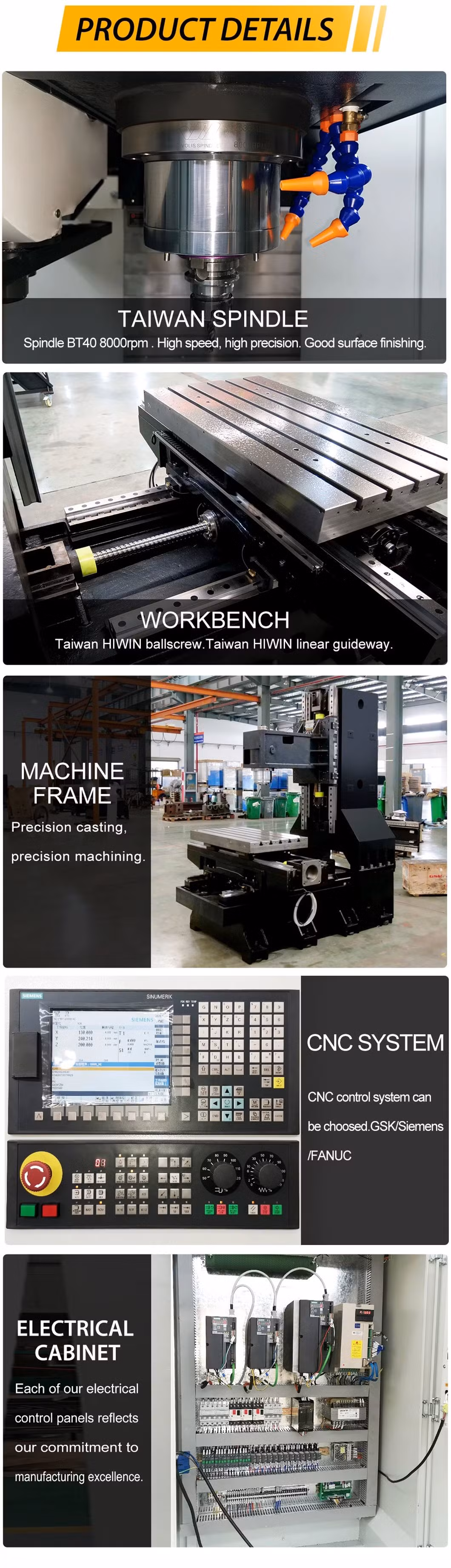 China Mitsubishi CNC Vertical Machining Center for Metal Machining