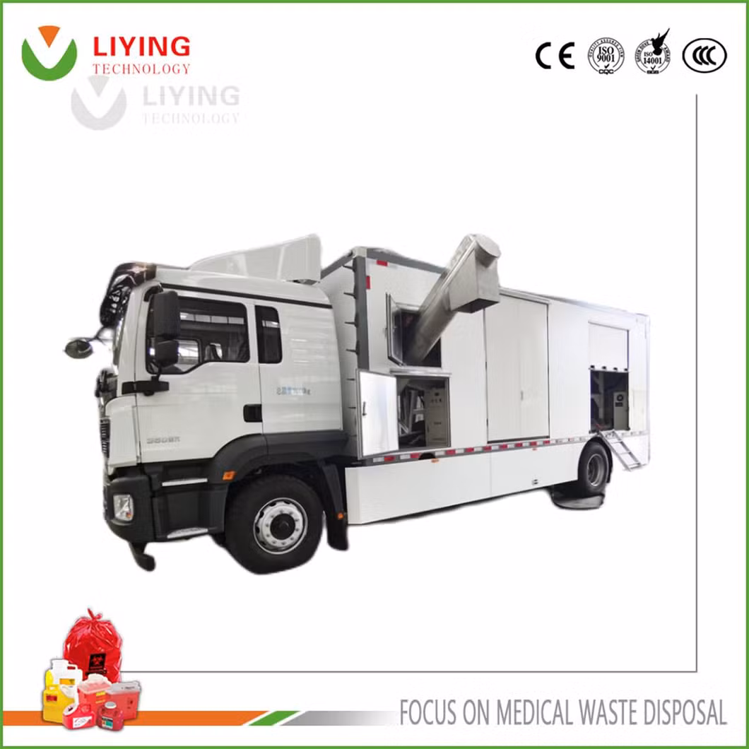Clinic /Hospital Medical Infectious Garbage Harmless Microwave Process Technologies, Double Shaft Garbage Shredder Waste Treatment Equipment