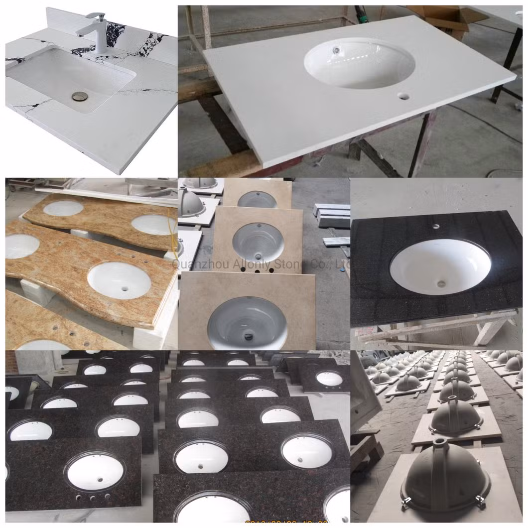 Wholesale Price Natural Stone Prefab White/Grey/Black/Brown Artificial Engineered Quartz Stone/Solid Surface/Granite/Marble Countertop for Kitchen and Bathroom