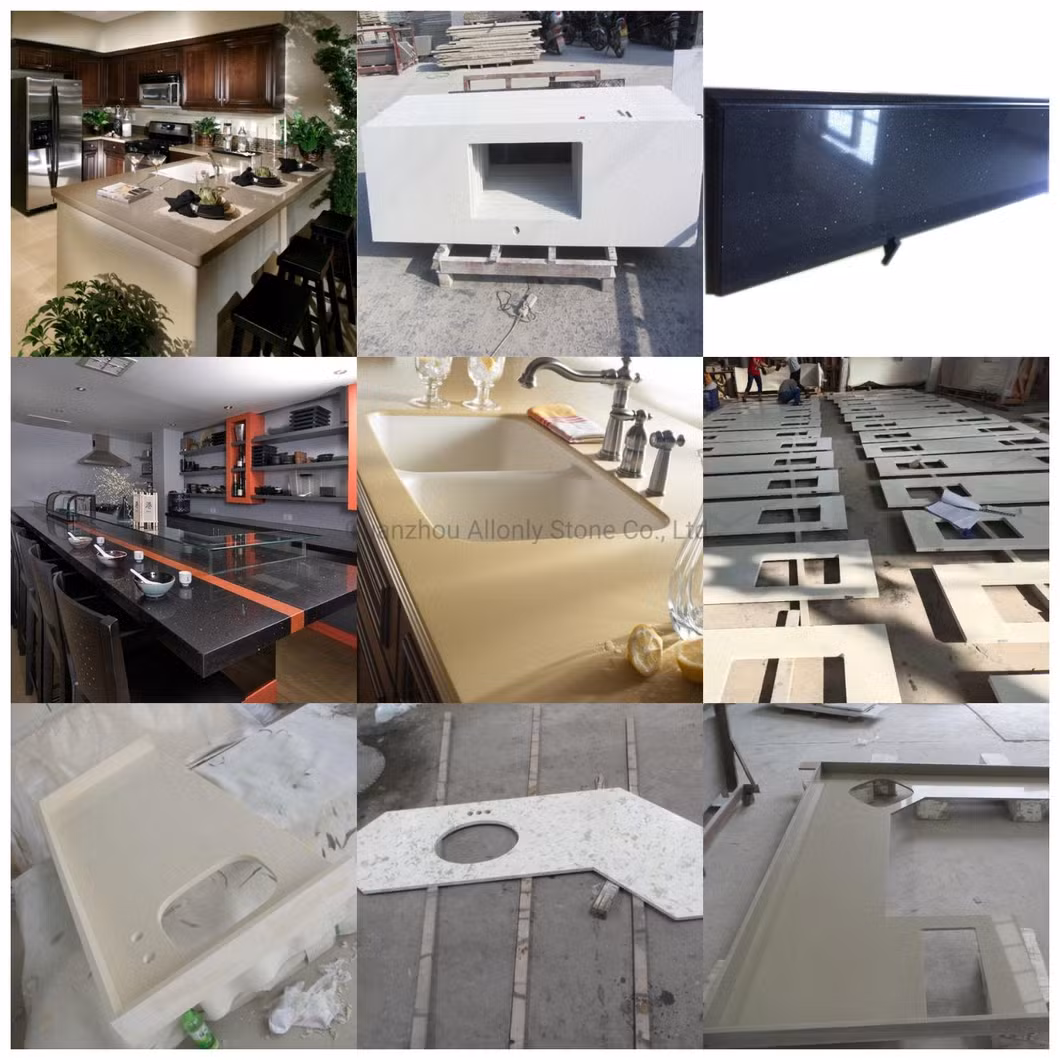 Wholesale Price Natural Stone Prefab White/Grey/Black/Brown Artificial Engineered Quartz Stone/Solid Surface/Granite/Marble Countertop for Kitchen and Bathroom