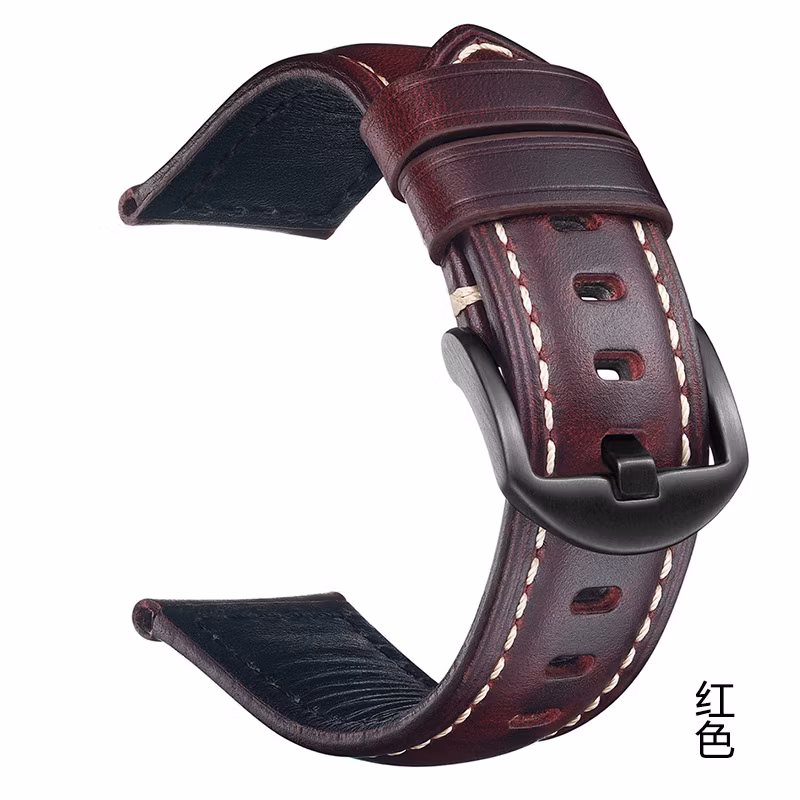 Fashion CE RoHS Optional Fashion Genuine Leather Vintage Style Watch Band 20 mm Leather Watch Straps Soft Leather Watch Strap