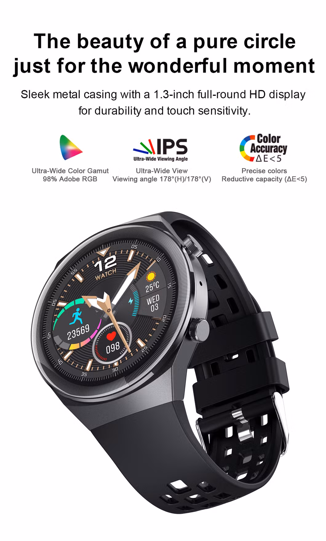 IP68 Waterproof HD Color Touchscreen for Men Women Compatible with Ios &amp; Android Smart Watch Health Fitness Tracker