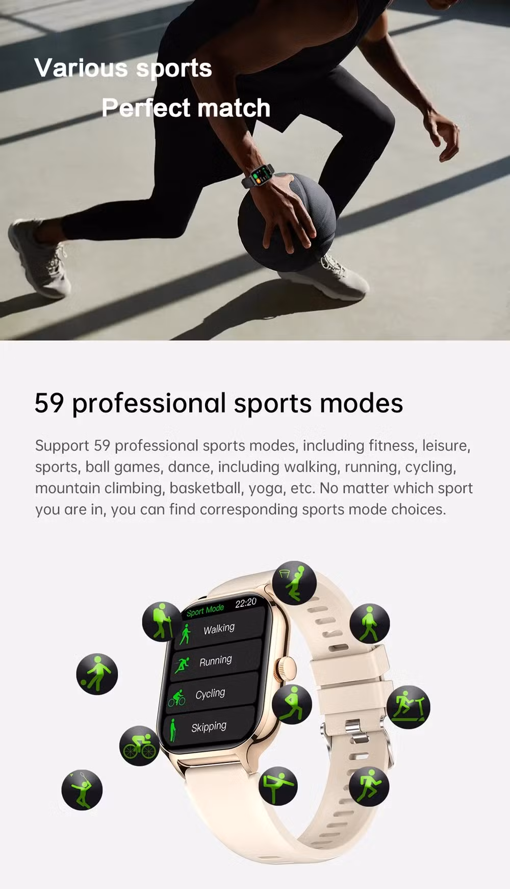 Smart Watch 2024 Men Women 2.01 Inch Custom Watch Face Rotate Button Bluetoooth Reloj Hombre Sports Smarthwhatch