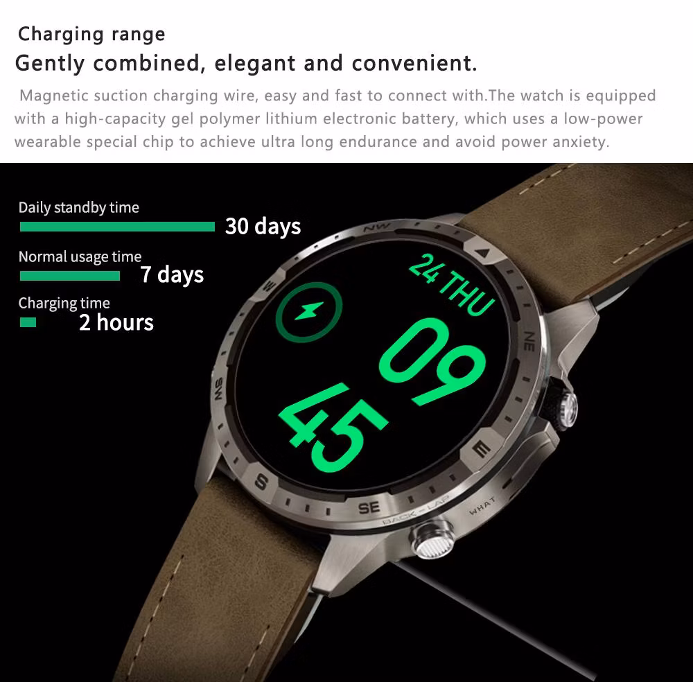 Fashionable Health Care Fitness Wrist Watch Smart Watch with Compass