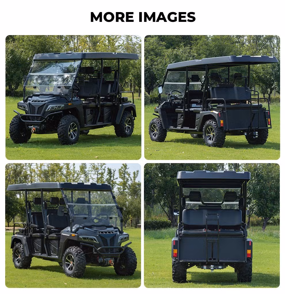 Black Red Gasoline Vehicles 4+2 Lifted 4X4 Off-road Golf Car