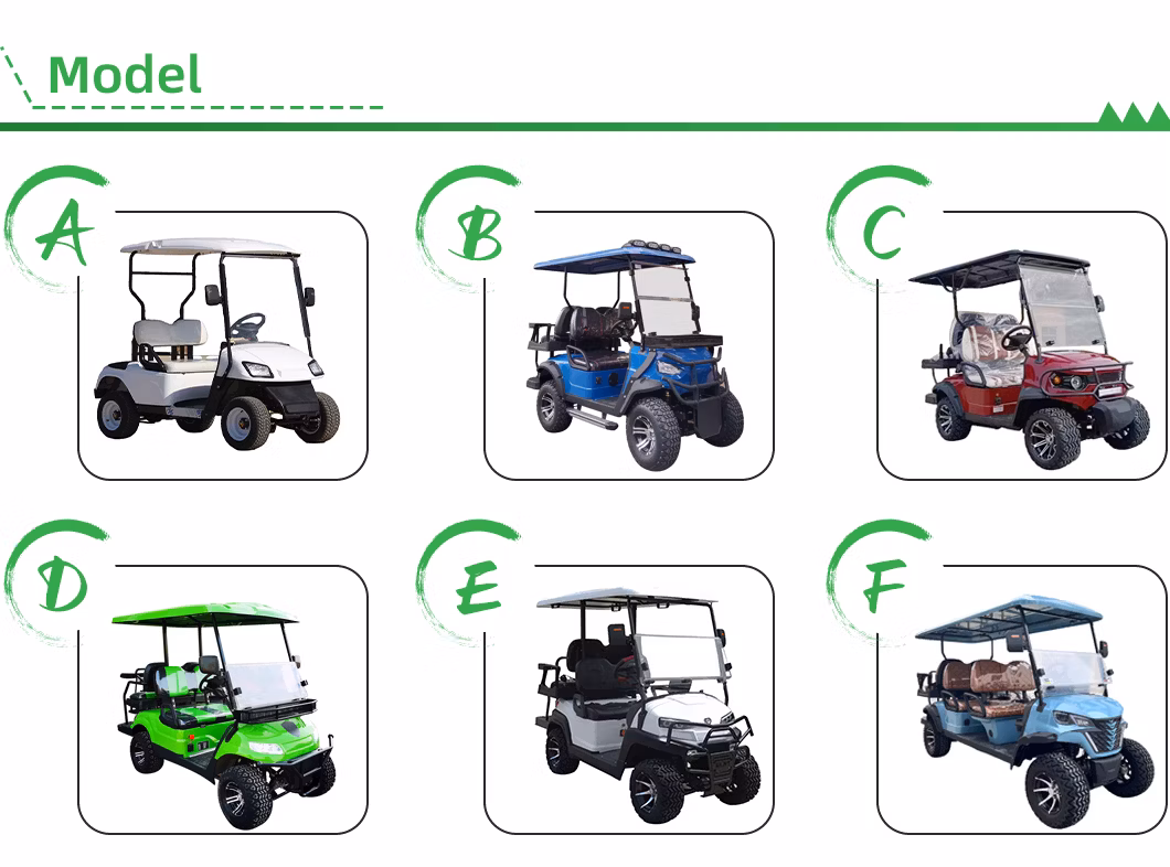 Electric Golf Cart 4 Seater Battery Powered Electric 4X4 Golf Cart with CE