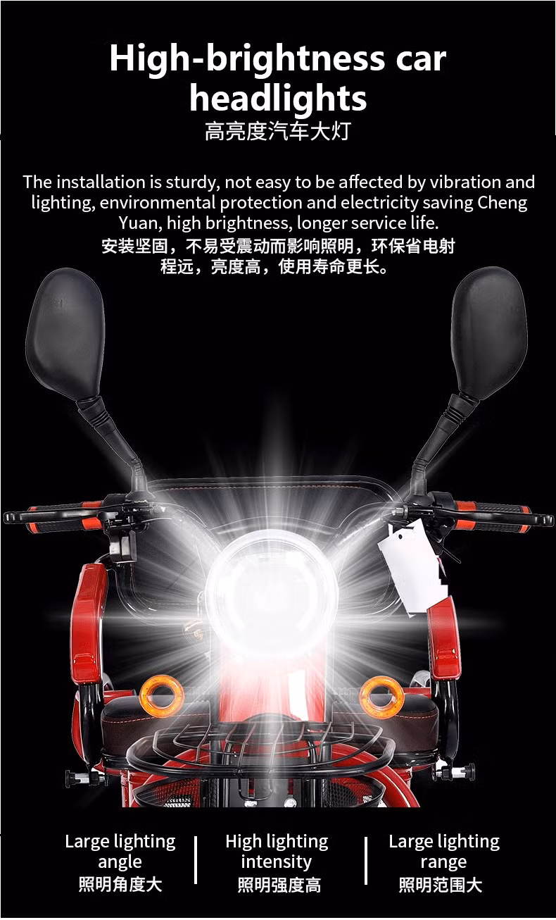 Open Electric Tricycle Three Wheels Bike for Adult Cargo Bike Semi-Closed