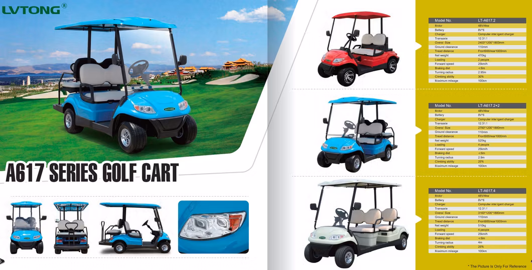 25km/H Forward Speed 5.5m Braking Distance 4 Passengers Vehicle Golf Cart (LT-A617.2+2G)
