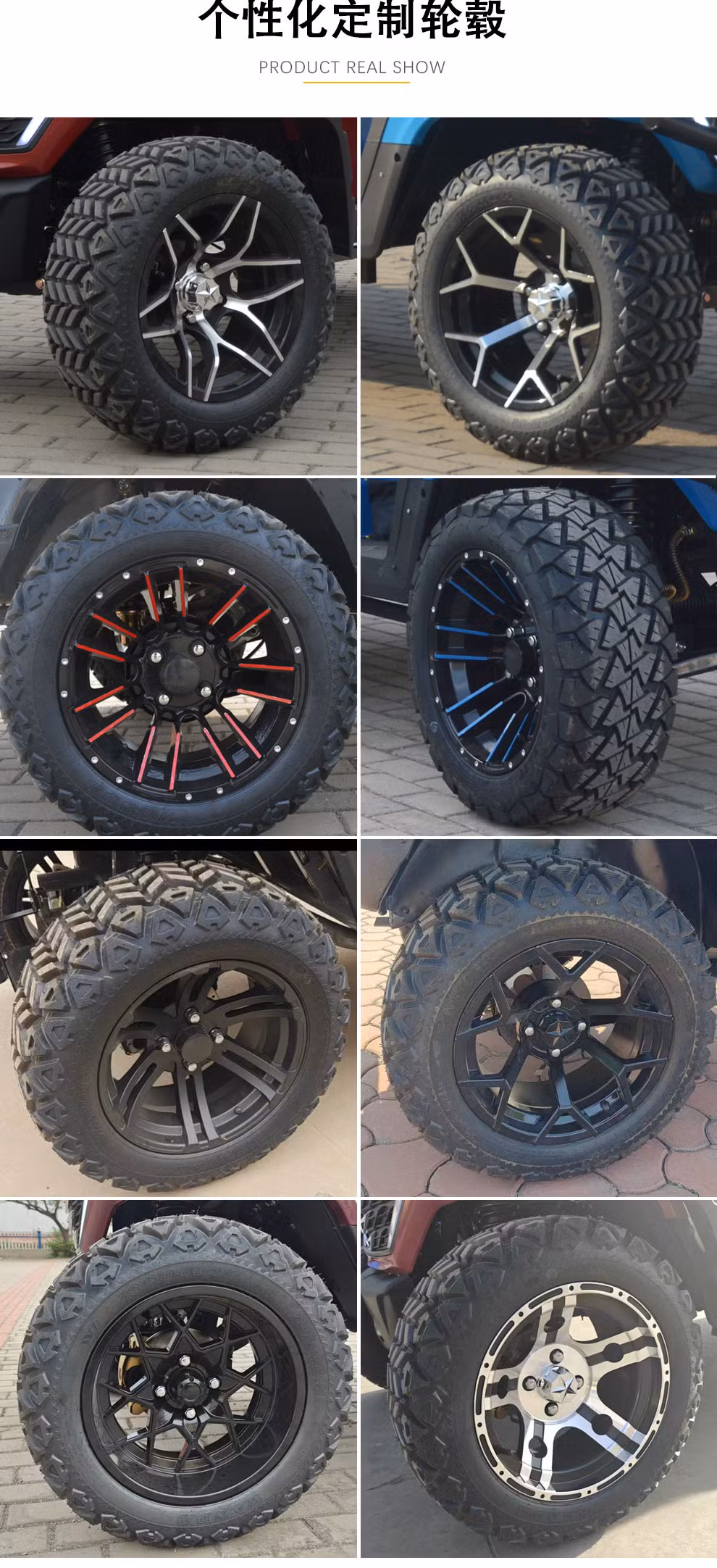 Custom Confortable 4 Seats 4 Passengers Electric Lifted Luxury Golf Cart with Lithium Battery