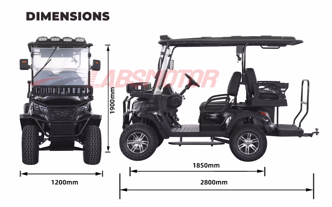 Affordable 4 Seater Street Legal 60V 72V Electric Golf Cart for Easy Transport