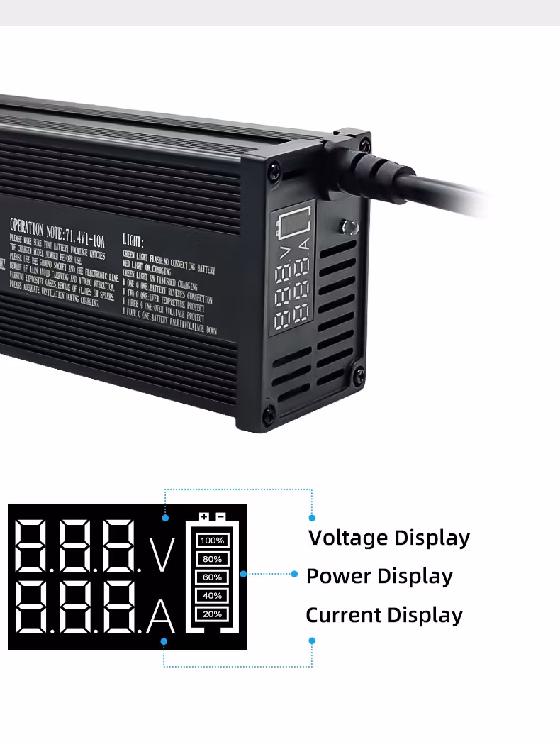 Lithium Golf Cart Electric Tricycle Battery and Ebike Charger 36V 48V 60V 72V Automatic Battery Charger for Lithium Battery