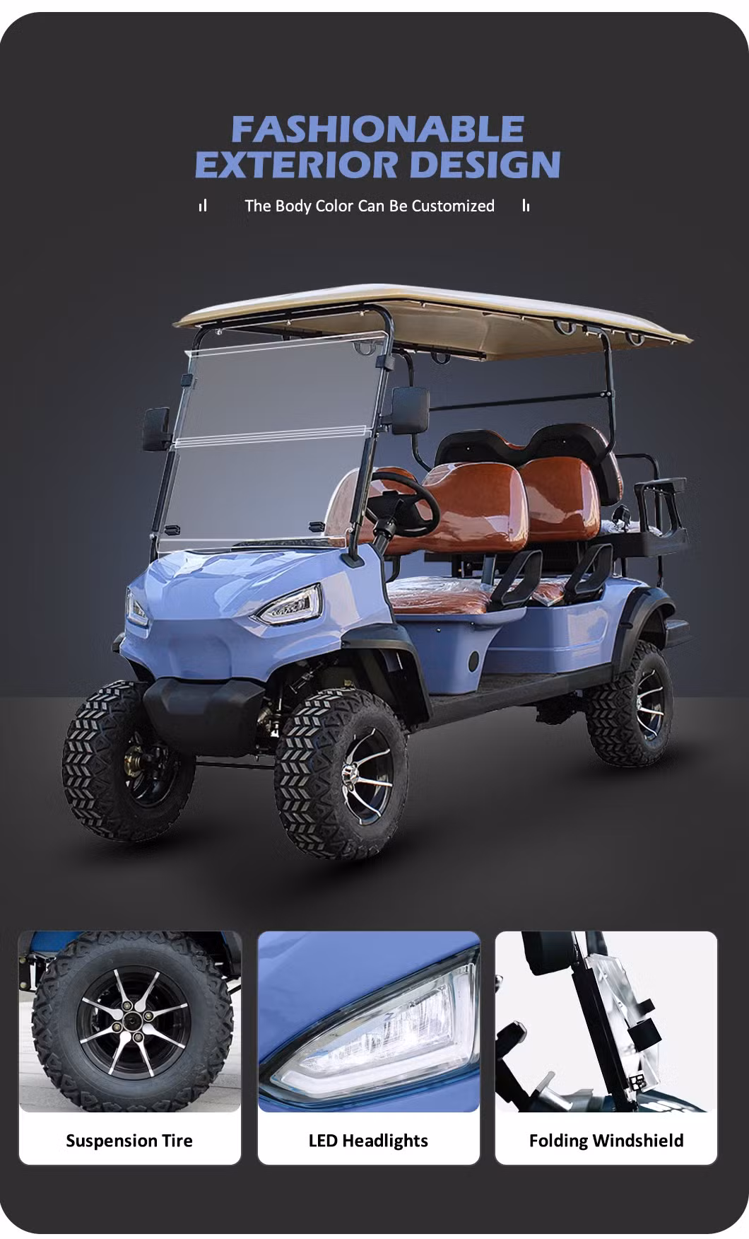 Custom Golf Cart Manufacturers 4 Wheel Drive Golf Cart Made in China China 6 Seater Utility Vehicle Golf Cart