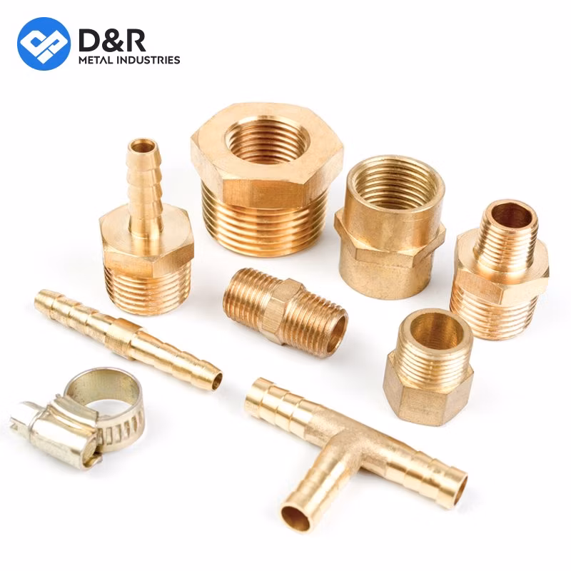 D&R Good Price Popular Types Fittings Brass Straight Connector Pipe Fitting Pex Copper Lead Free Brass Push Fittings