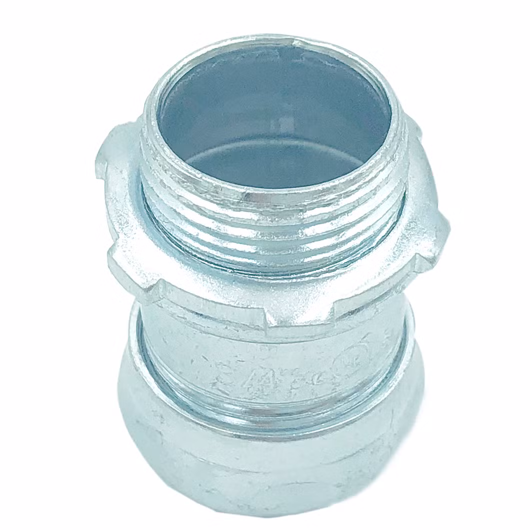 Steel Galvanized Conduit Fitting Pipe Fitting Aluminum EMT Connector Compression Type