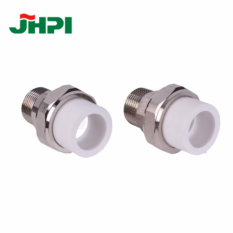 White PPR Plastic Water Pipe Male External Thread Union Pipe Fitting
