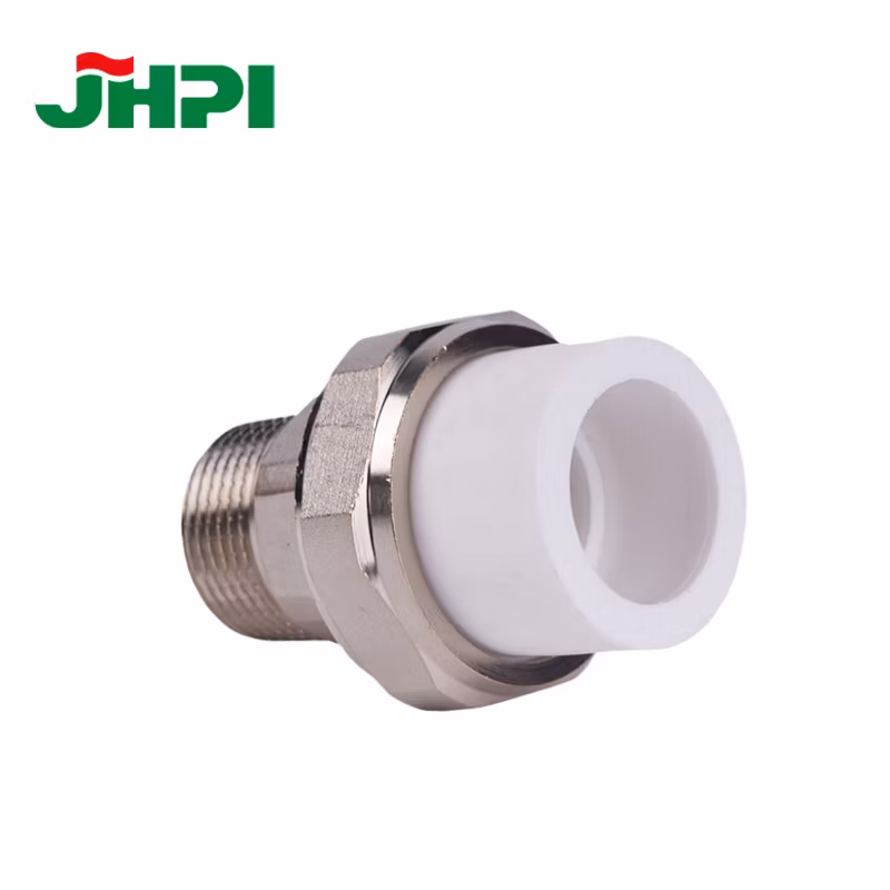 White PPR Plastic Water Pipe Male External Thread Union Pipe Fitting
