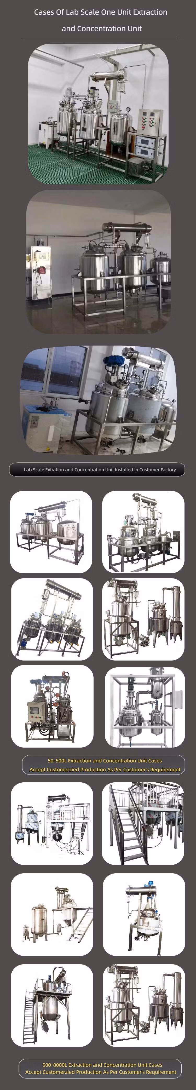 Low Temperature Soxhlet Extraction Apparatus; Extract and Concentrate Production Line
