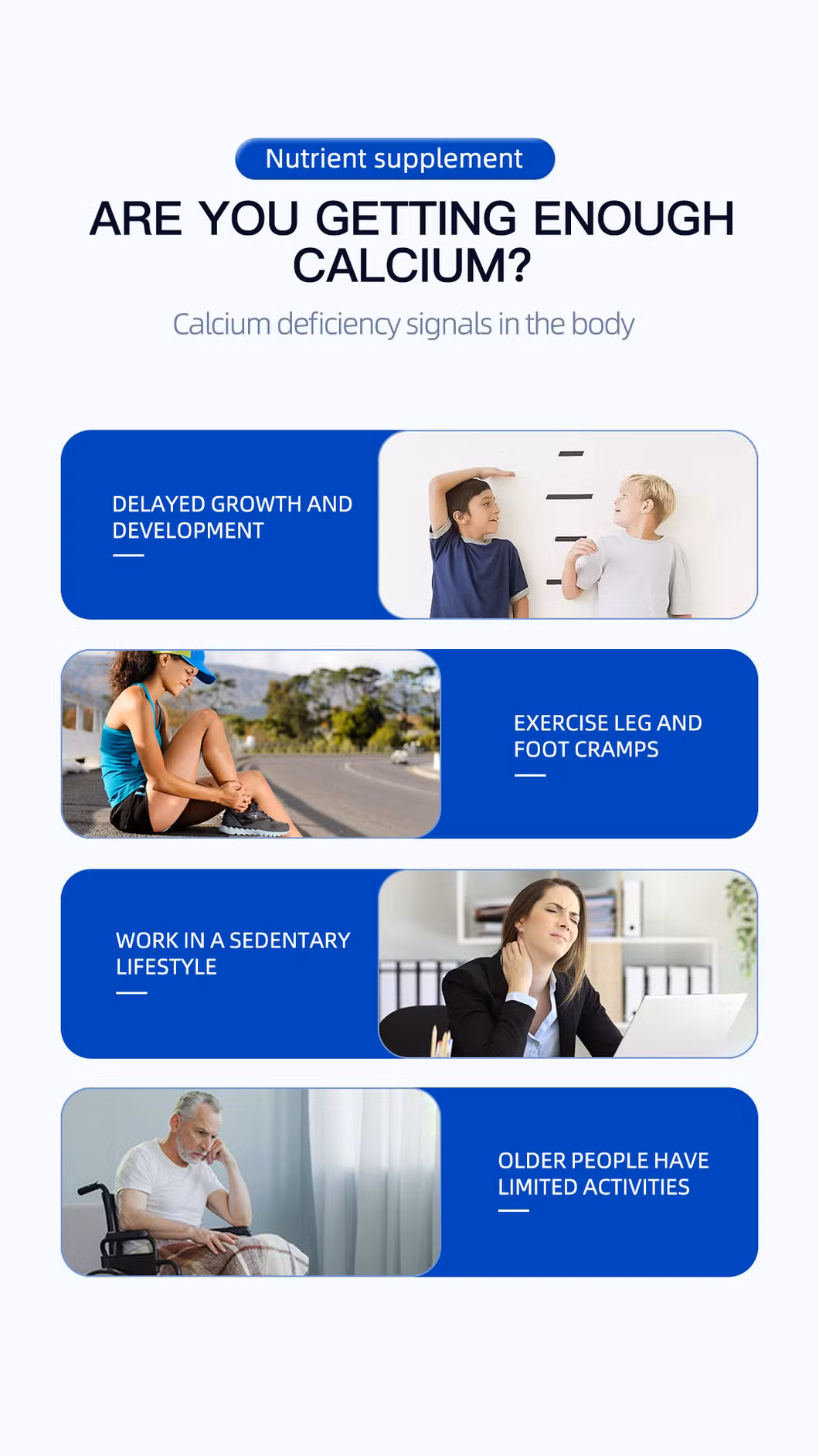 Organic Calcium Powder for Bone Development in Children and Adults; Calcium Lactate Supplements
