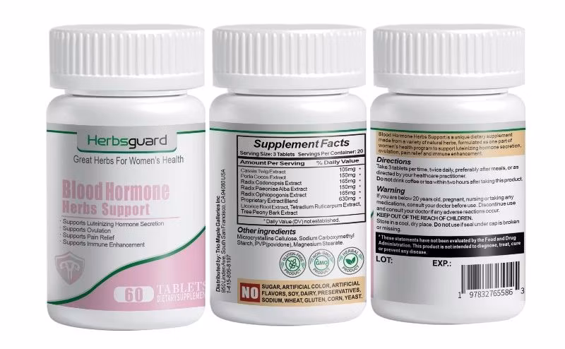 Natural Herbal Dietary Supplement for Women with Infertility Ovarian Cyst Endometriosis Dysmenorrhea and Amenorrhea