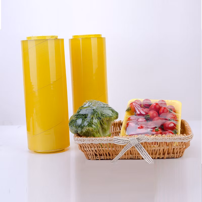 Food Grade Food Wrapping PVC Stretch Cling Film with Color Logo Cutting Box
