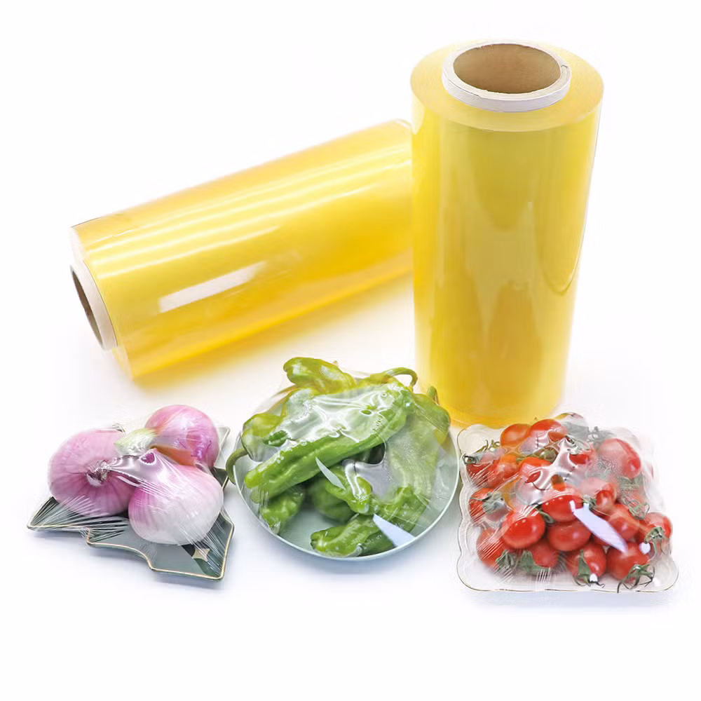 Food Grade Food Wrapping PVC Stretch Cling Film with Color Logo Cutting Box