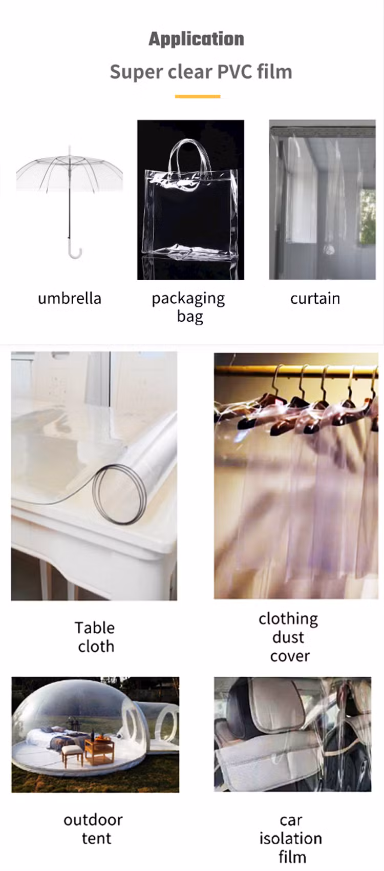 Hot Selling Durable Waterproof Transparent Plastic Film PVC Table Cloths Clear Table Cloth PVC Sheet Tablecloth Protector