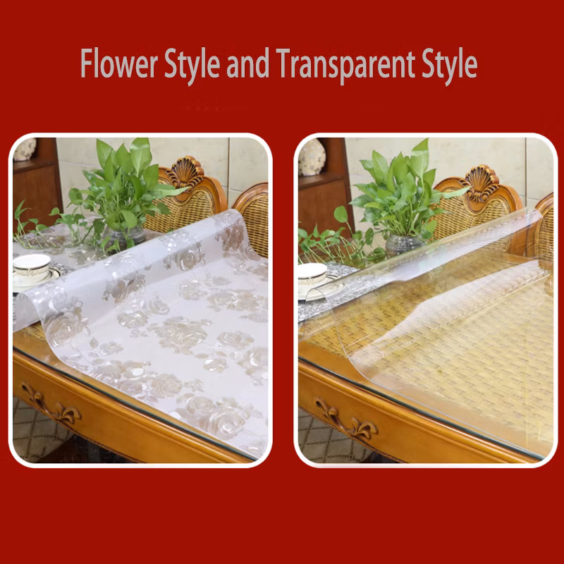 Hot Selling Durable Waterproof Transparent Plastic Film PVC Table Cloths Clear Table Cloth PVC Sheet Tablecloth Protector