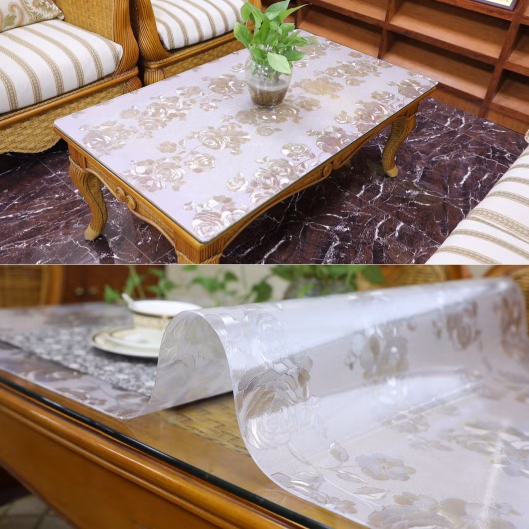Hot Selling Durable Waterproof Transparent Plastic Film PVC Table Cloths Clear Table Cloth PVC Sheet Tablecloth Protector