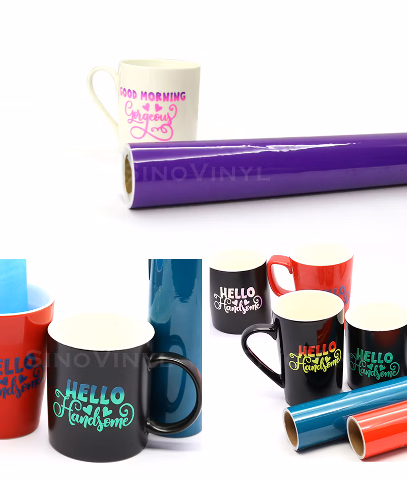 SINOVINYL 30.5x152CM Hot/Cold Sensitive Temperature Color Change DIY Cutter Cutting Plotter Vinyl Sheets Sticker For Craft