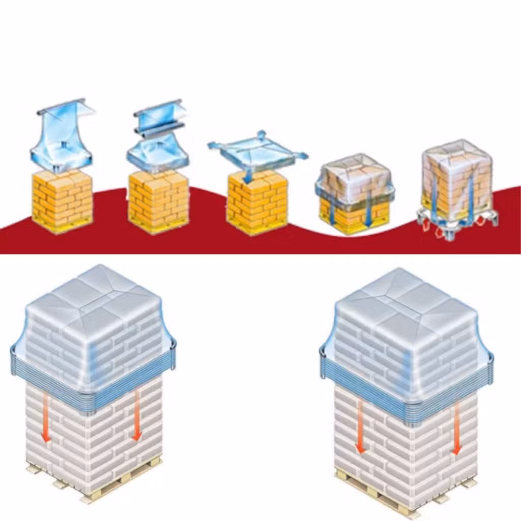 High Quality Machines Use Stretch Hood Film Plastic PE Bag for Cement Wrapping and Packaging