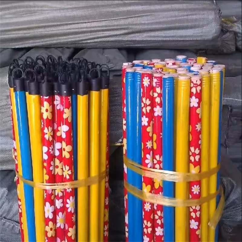 Middle East PVC Coated 120cm Length Wooden Broom Handle Stick Household Use
