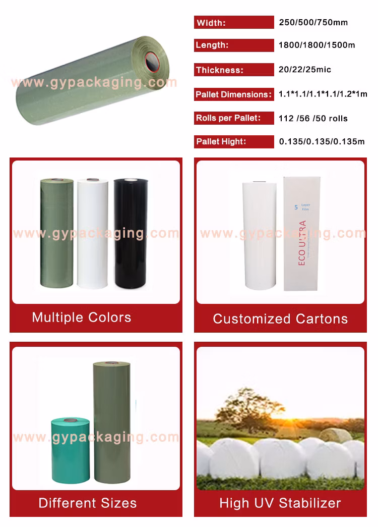 Agriculture Silage Gras Film Black/Green/White Plastic Silage Bale Wrap Film Suppliers