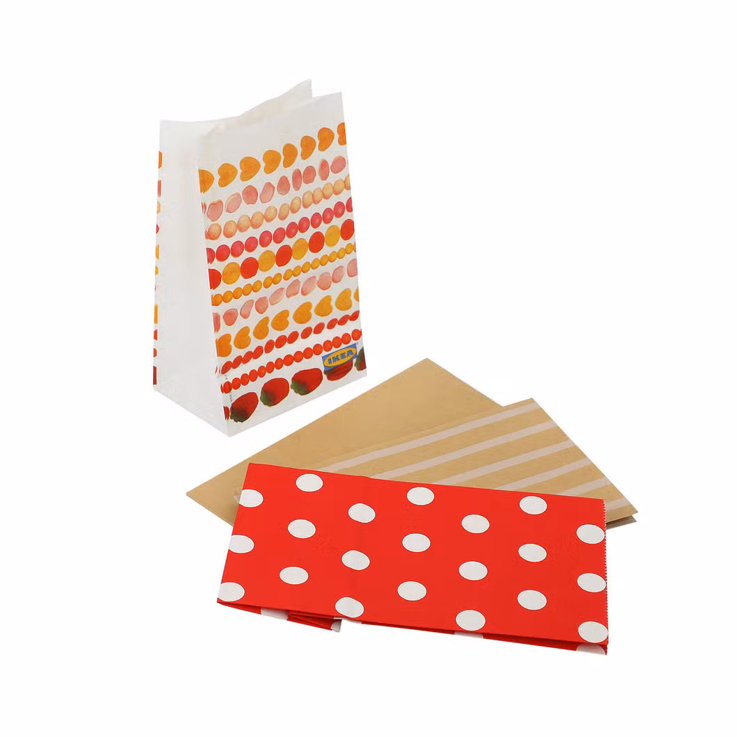 Disposable Personalized Greaseproof Custom Logo Burger Food Packing PE Film Coated Paper Bag