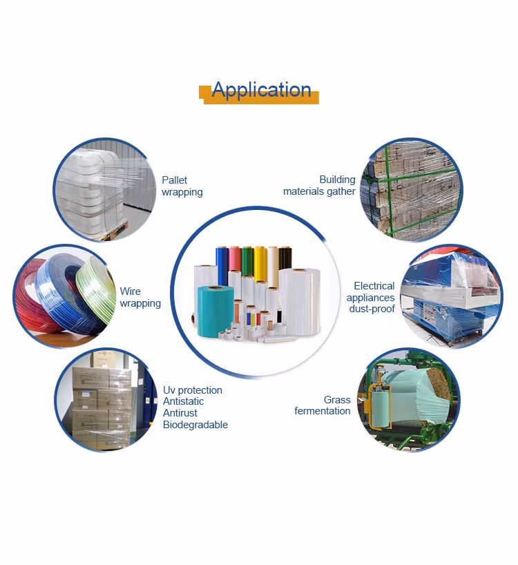 PE Stretch Film Supplier Laminating Cling Industrial LLDPE Cast Release Mylar Heat Metalized