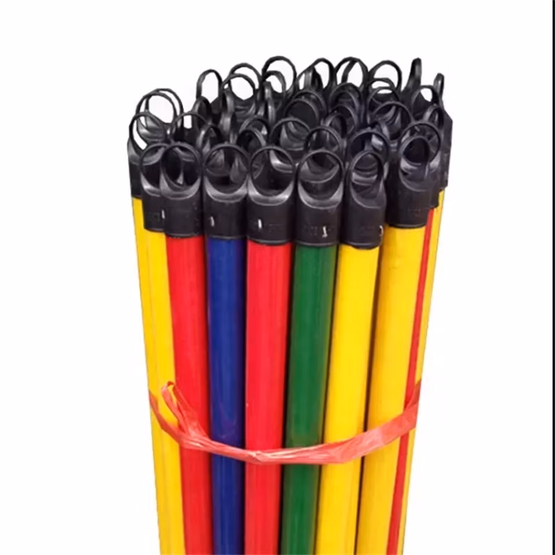 Middle East PVC Coated 120cm Length Wooden Broom Handle Stick Household Use