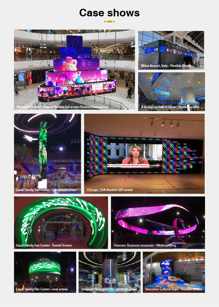 Flexible LED Display Suitable for Different Angle Faced Soft LED display Indoor Shopping Center Advertising Screen