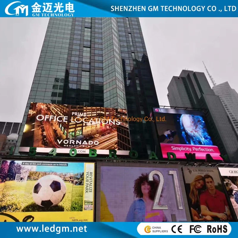 Full Color 8000CD High Brightness P10/16/P20 LED Display Screen for Outside Wall