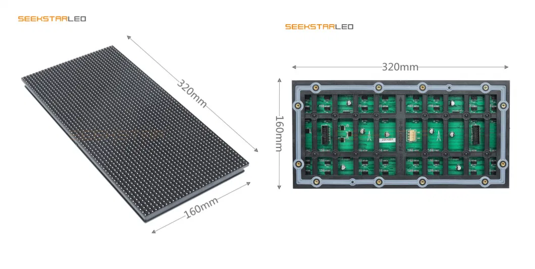 P2.5 SMD2121 RGB Full Color LED Display Module, Outdoor LED Panel, 1/16 Scan 320*160mm, Text, Pictures, Video Show Screen