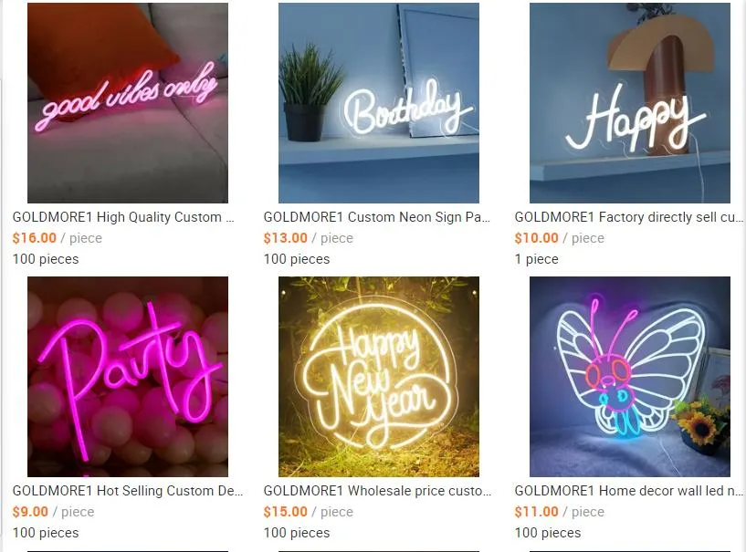 Goldmore2 Drop Shipping Flex LED Neon Light Wholesale Custom Neon Sign Customized