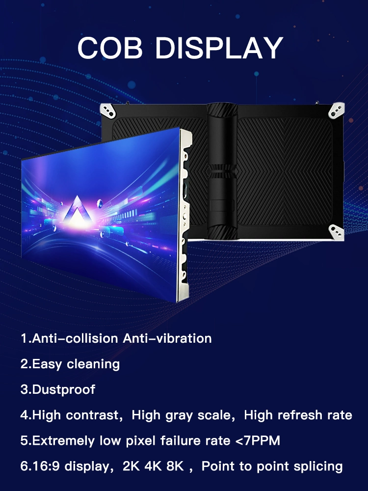 16: 9 Small Pixel Pitch P0.7 P0.9 P1.2 COB Display Indoor Seamless Fixed LED Video Wall Screen